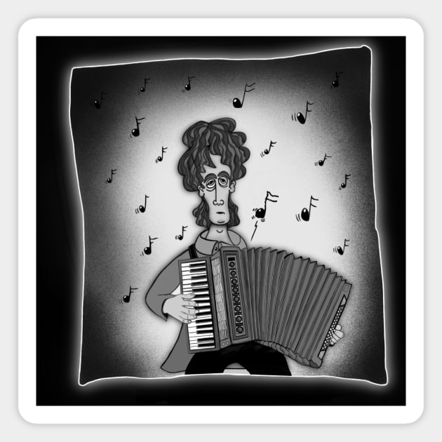 Wrong note... Accordion. Grey. Magnet by AtelierFafard